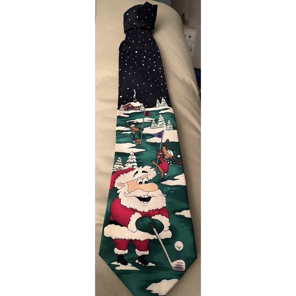 Tie Golfing Santa Holiday Men’s Tie